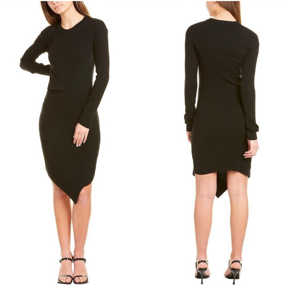 All Saints Krista Wool Cashmere Asymmetrical Sweater Dress